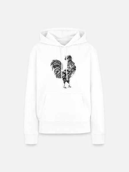 Hahn - Frauen Premium Bio Hoodie - Weiß