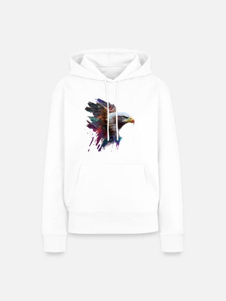 Adlerstolz: Ein ölgemaltes Kunstwerk - Frauen Premium Bio Hoodie - Weiß