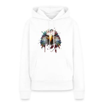 Freiheit in Farbe: Adlerporträt auf Leinwand - Frauen Premium Bio Hoodie - Weiß - Vorne - Julia (174cm)