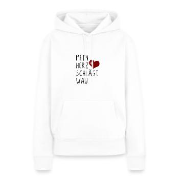Mein Herz schlaegt Wau - Frauen Premium Bio Hoodie - Weiß - Vorne - Julia (174cm)
