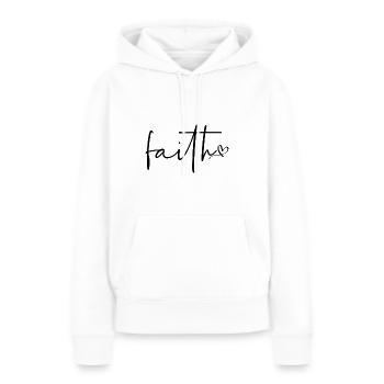 Foi - Sweat à capuche Premium bio Femme - blanc - Devant - Julia (174cm)