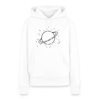 planète - Sweat à capuche Premium bio Femme - blanc - Devant - Julia (174cm)