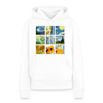 Van Art Gogh Graphique - Sweat à capuche Premium bio Femme - blanc - Devant - Julia (174cm)