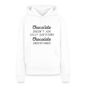 Chocolate Understands - Women’s Premium Organic Hoodie - white - Front - Julia (174cm)