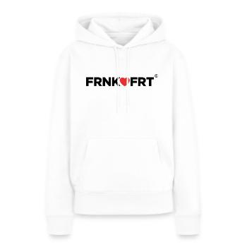Francfort J'aime Ffm 069 Ebbelwoi Hesse - Sweat à capuche Premium bio Femme - blanc - Devant - Julia (174cm)
