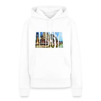 Panorama d’Amasya - Sweat à capuche Premium bio Femme - blanc - Devant - Julia (174cm)