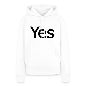Yes - Frauen Premium Bio Hoodie - Weiß - Vorne - Julia (174cm)