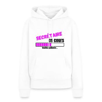 secrétaire en cours de chargement - Sweat à capuche Premium bio Femme - blanc - Devant - Julia (174cm)