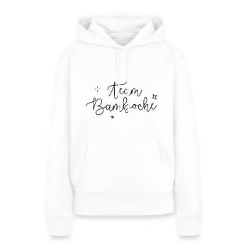cadeau pour faire la fête entres copines - Sweat à capuche Premium bio Femme - blanc - Devant - Julia (174cm)