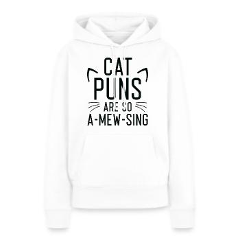 Katzenspiele sind so amüsant - Frauen Premium Bio Hoodie - Weiß - Vorne - Julia (174cm)