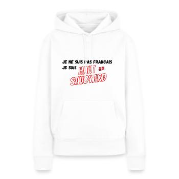 Haut Savoyard - Sweat à capuche Premium bio Femme - blanc - Devant - Julia (174cm)