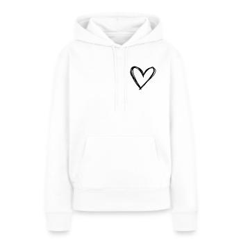 Heart - Frauen Premium Bio Hoodie - Weiß - Vorne - Julia (174cm)