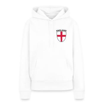 SHIELD ANGLETERRE - Sweat à capuche Premium bio Femme - blanc - Devant - Julia (174cm)