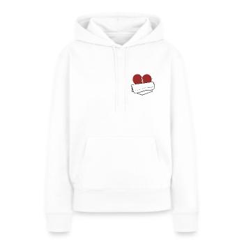 Herz in Tasche - Frauen Premium Bio Hoodie - Weiß - Vorne - Julia (174cm)