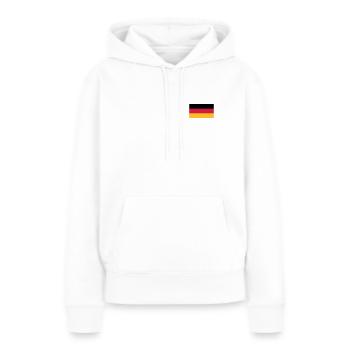 Deutschlandfahne Flagge Schwarz Rot Gold - Frauen Premium Bio Hoodie - Weiß - Vorne - Julia (174cm)