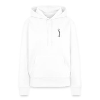bougie - Sweat à capuche Premium bio Femme - blanc - Devant - Julia (174cm)