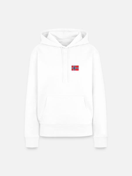 Norwegische Flagge - Frauen Premium Bio Hoodie - Weiß
