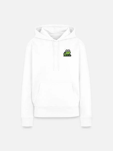 Retro Frosch - Frauen Premium Bio Hoodie - Weiß