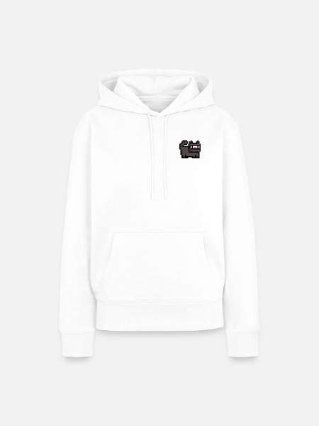 Retro Ninja Katze - Frauen Premium Bio Hoodie - Weiß