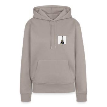 Art de la guitare - Sweat à capuche Premium bio Femme - taupe - Devant - Julia (174cm)