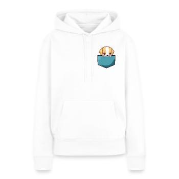 Chien mignon - Sweat à capuche Premium bio Femme - blanc - Devant - Julia (174cm)