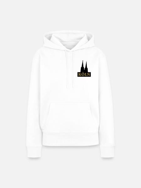 Köln Logo mit dem Kölner Dom - Frauen Premium Bio Hoodie - Weiß