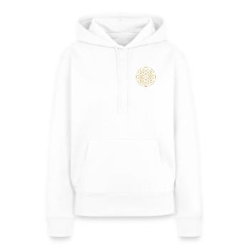 Fleur de vie - Sweat à capuche Premium bio Femme - blanc - Devant - Julia (174cm)