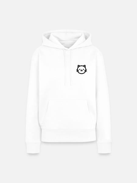 Minimalistisches Katzendesign - Frauen Premium Bio Hoodie - Weiß