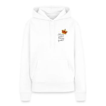 Stress ist kein Statussymbol - Frauen Premium Bio Hoodie - Weiß - Vorne - Julia (174cm)