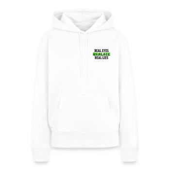 real eyes realize real lies - Shirt - Frauen Premium Bio Hoodie - Weiß - Vorne - Julia (174cm)