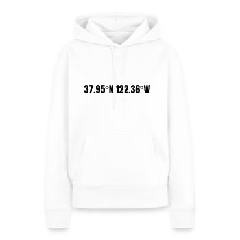 Coordonnées de Richmond, Californie, États-Unis - Sweat à capuche Premium bio Femme - blanc - Devant - Julia (174cm)