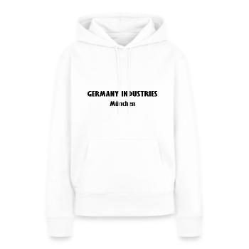 Allemagne Industrie Munich - Sweat à capuche Premium bio Femme - blanc - Devant - Julia (174cm)