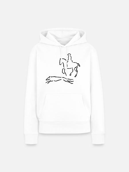 Reiter und Windhund - Frauen Premium Bio Hoodie - Weiß