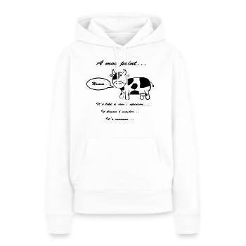 Moo-Point - Frauen Premium Bio Hoodie - Weiß - Vorne - Julia (174cm)