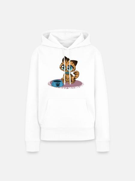 Sweed Kitty - Frauen Premium Bio Hoodie - Weiß