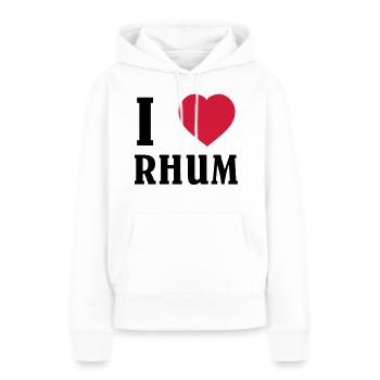 I Love Rhum - Sweat à capuche Premium bio Femme - blanc - Devant - Julia (174cm)