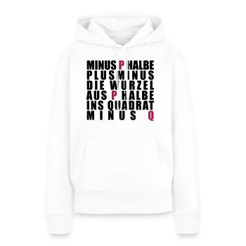 p-q-Formel - Frauen Premium Bio Hoodie - Weiß - Vorne - Julia (174cm)