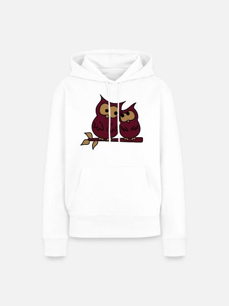 owls in love - Frauen Premium Bio Hoodie - Weiß