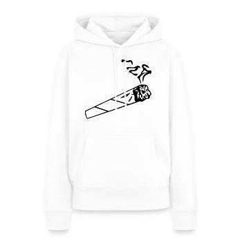 Joint - Zigarette - Frauen Premium Bio Hoodie - Weiß - Vorne - Julia (174cm)