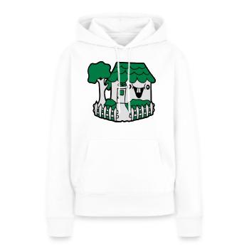 glücklich gesicht comic süß niedlich idyllisch zau - Frauen Premium Bio Hoodie - Weiß - Vorne - Julia (174cm)