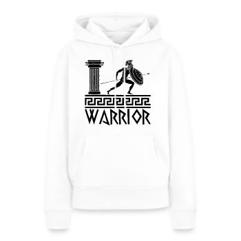 Griechischer Krieger schwarze Hoplite - Frauen Premium Bio Hoodie - Weiß - Vorne - Julia (174cm)