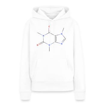 KoffeinMolekül - Farbige Strukturformel - Frauen Premium Bio Hoodie - Weiß - Vorne - Julia (174cm)