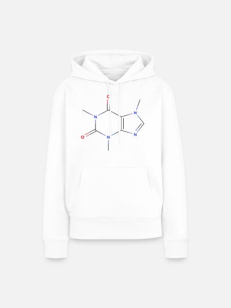KoffeinMolekül - Farbige Strukturformel - Frauen Premium Bio Hoodie - Weiß