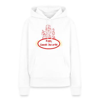 Happy ganesh chaturthi red - Sweat à capuche Premium bio Femme - blanc - Devant - Julia (174cm)