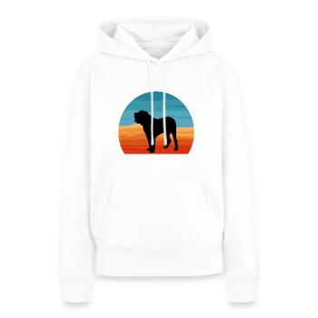 Alano Espanol Hundeliebhaber Silhouette Vintage Sonnenuntergang - Frauen Premium Bio Hoodie - Weiß - Vorne - Julia (174cm)