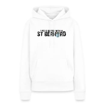 Bernhardiner - Frauen Premium Bio Hoodie - Weiß - Vorne - Julia (174cm)