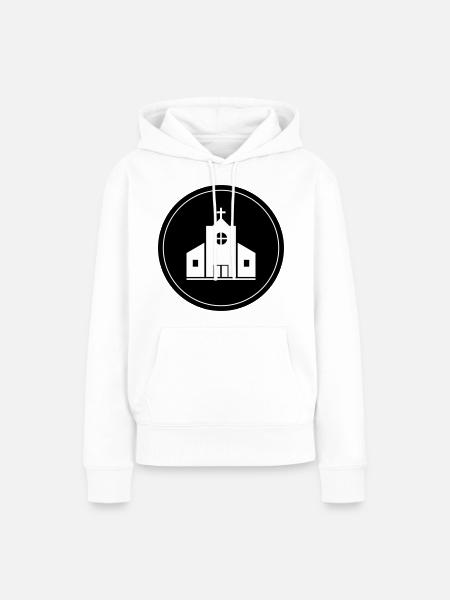 Kirche - Dame Premium hoodie, økologisk bomuld - hvid