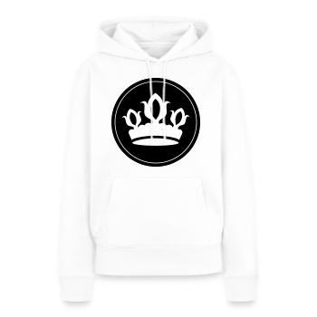 Krone Silhouette - Frauen Premium Bio Hoodie - Weiß - Vorne - Julia (174cm)