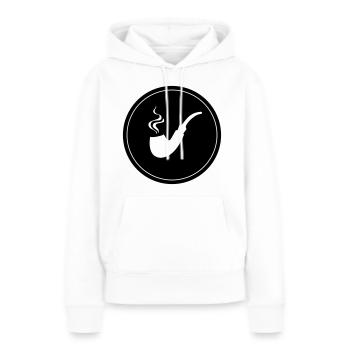 Fumer la pipe - Sweat à capuche Premium bio Femme - blanc - Devant - Julia (174cm)