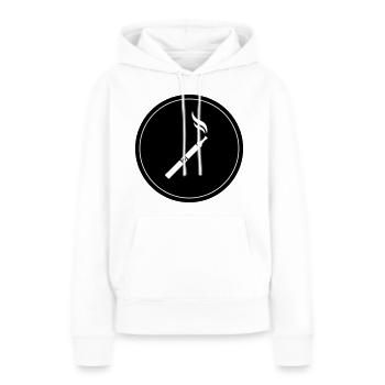 Silhouette de cigarette électronique - Sweat à capuche Premium bio Femme - blanc - Devant - Julia (174cm)